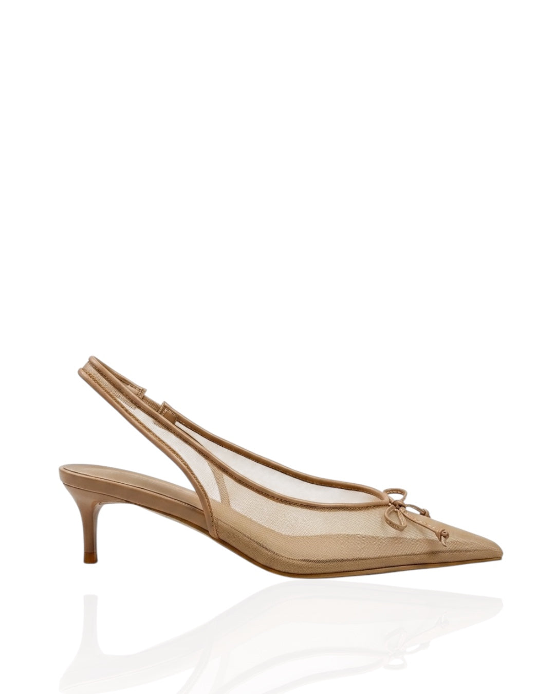 Chiffon heels with a bow in the front