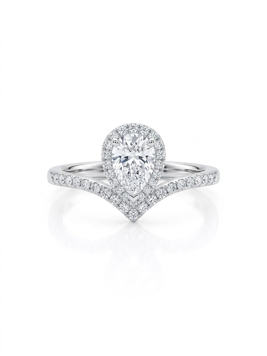 Ring set with a crystal stone