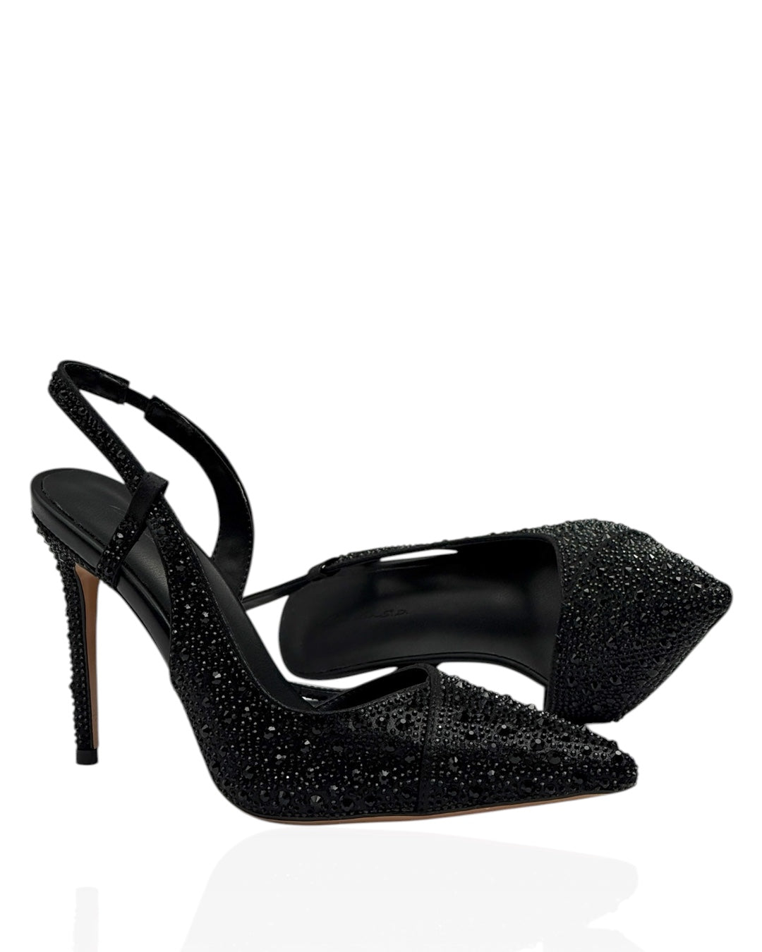 Heels embellished with rhinestones