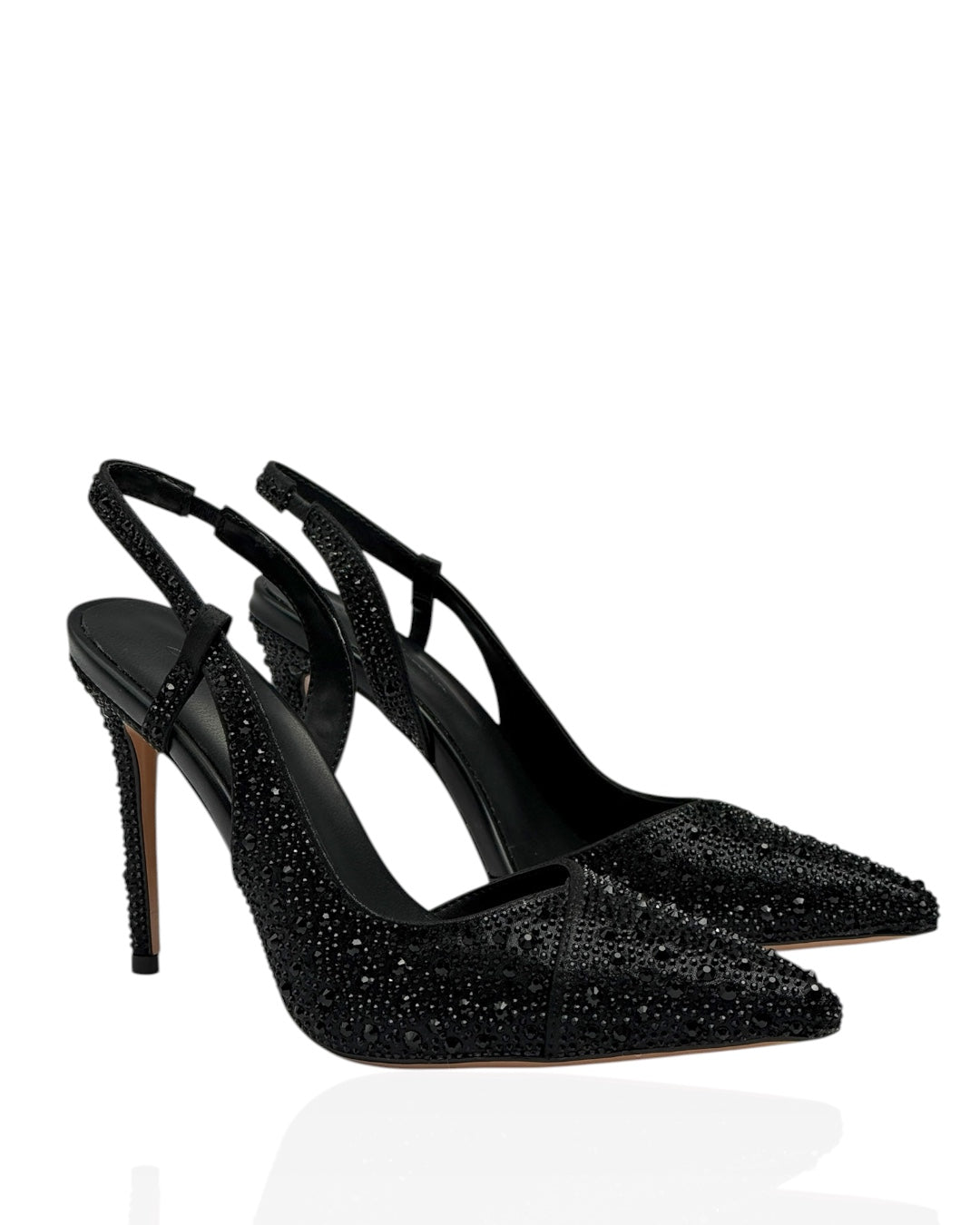 Heels embellished with rhinestones