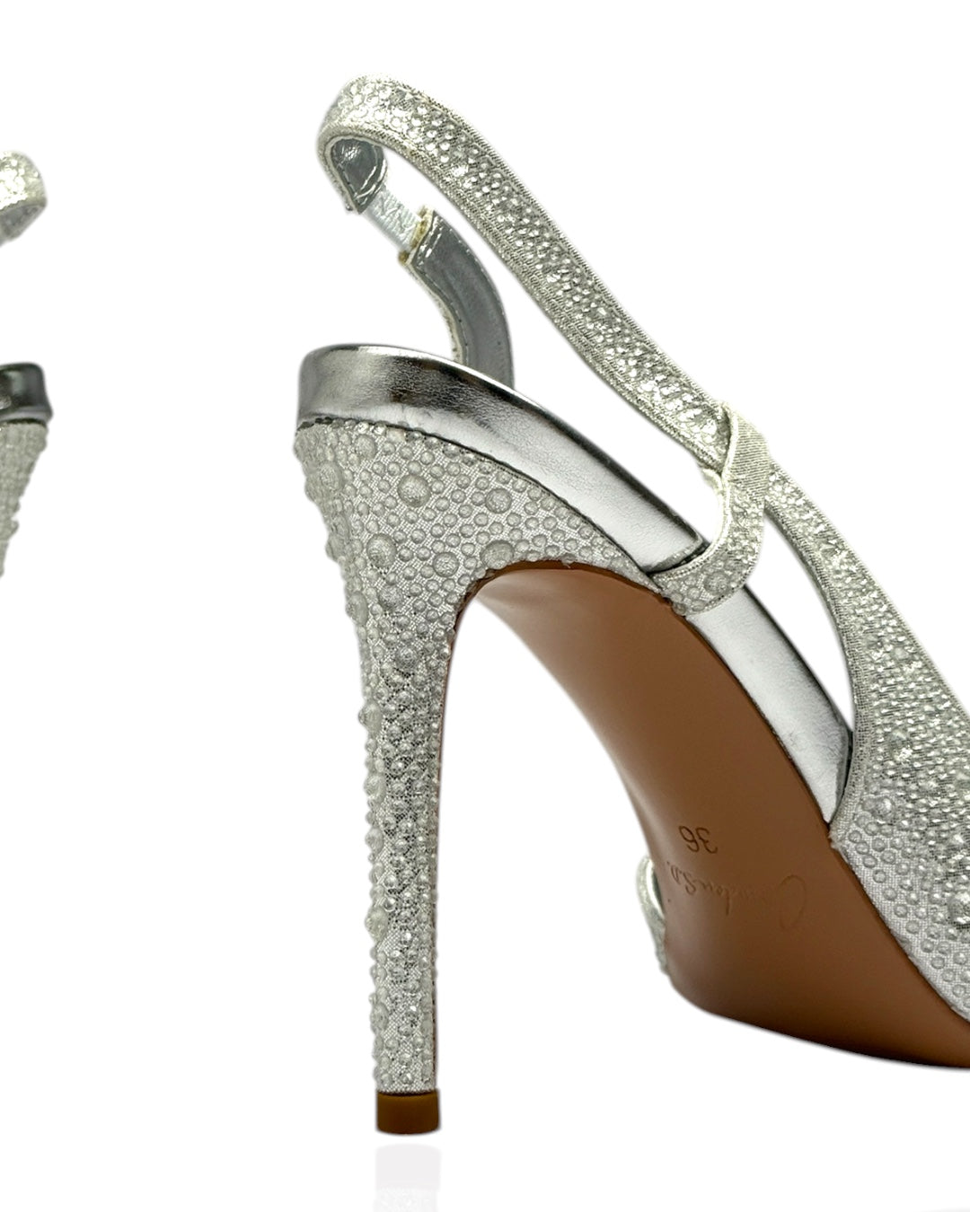Heels embellished with rhinestones