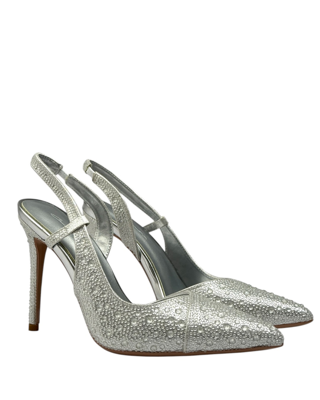 Heels embellished with rhinestones