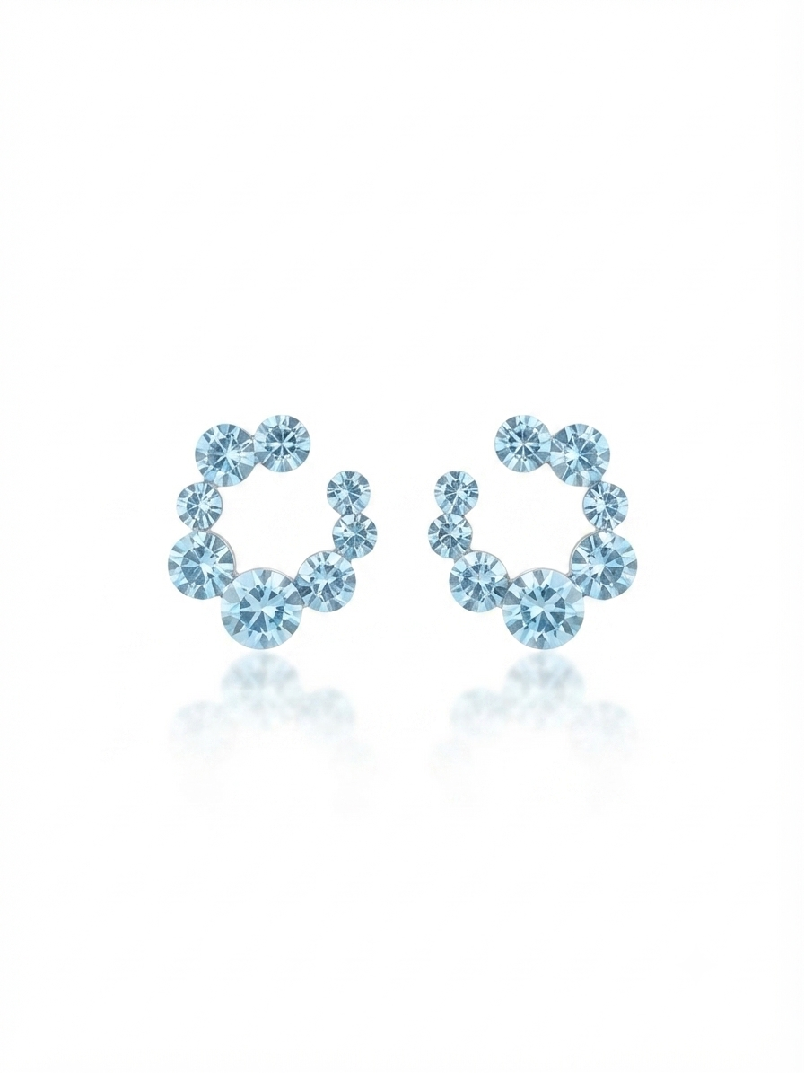Earrings set with zircon stones
