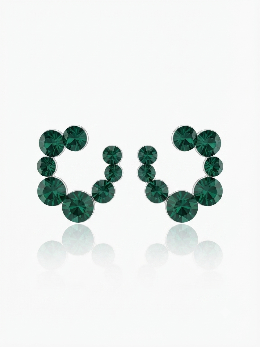 Earrings set with zircon stones