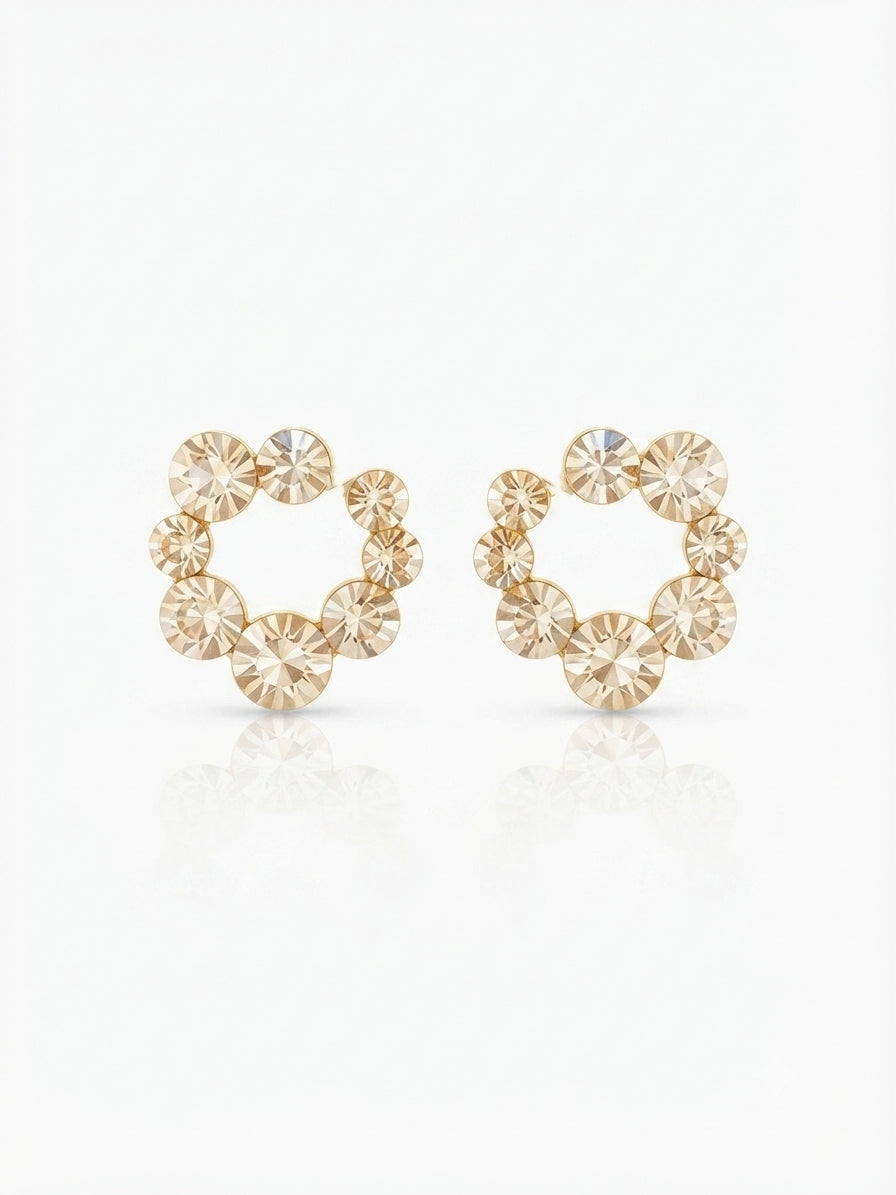 Earrings set with zircon stones
