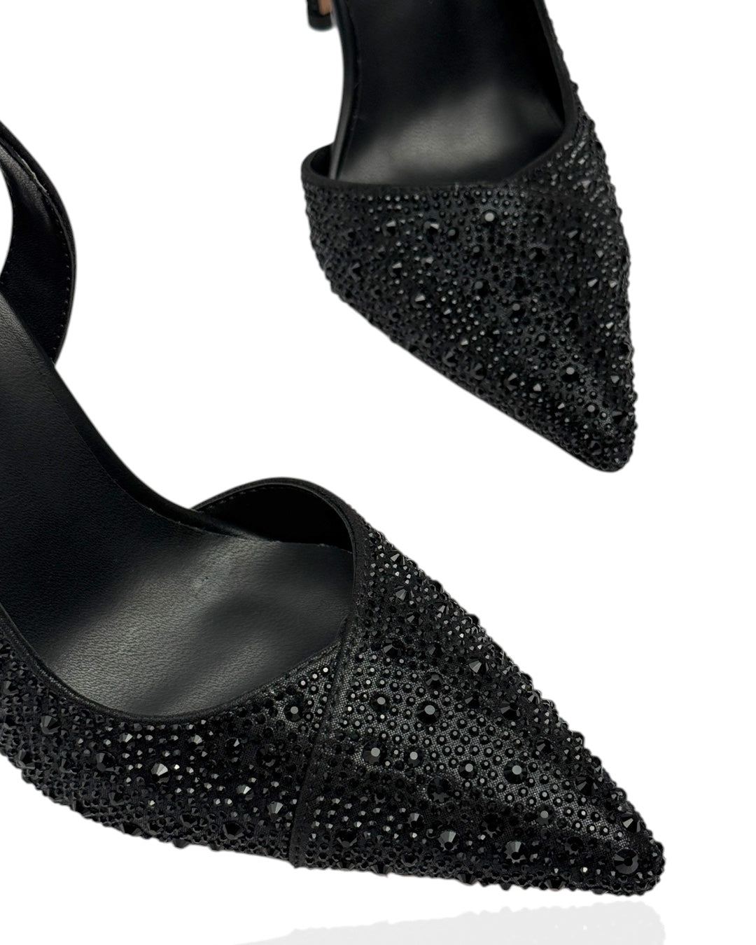 Heels embellished with rhinestones