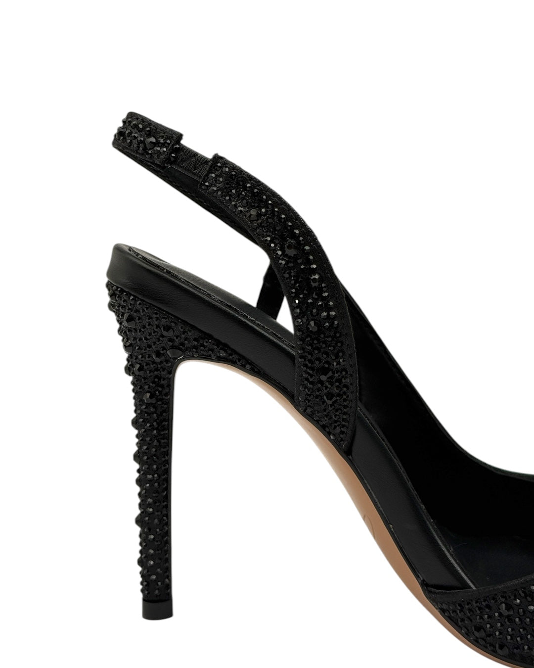 Heels embellished with rhinestones
