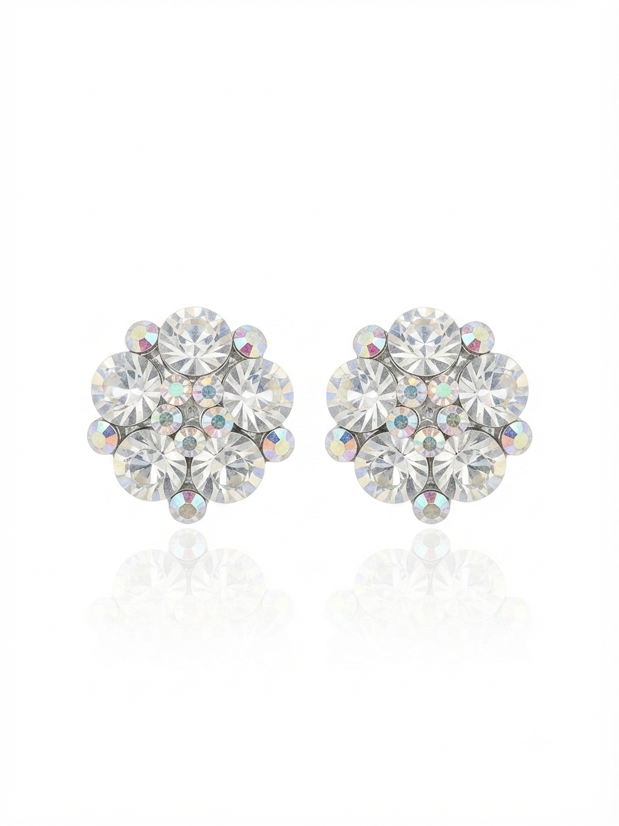 Earrings set with colorful zircon stones