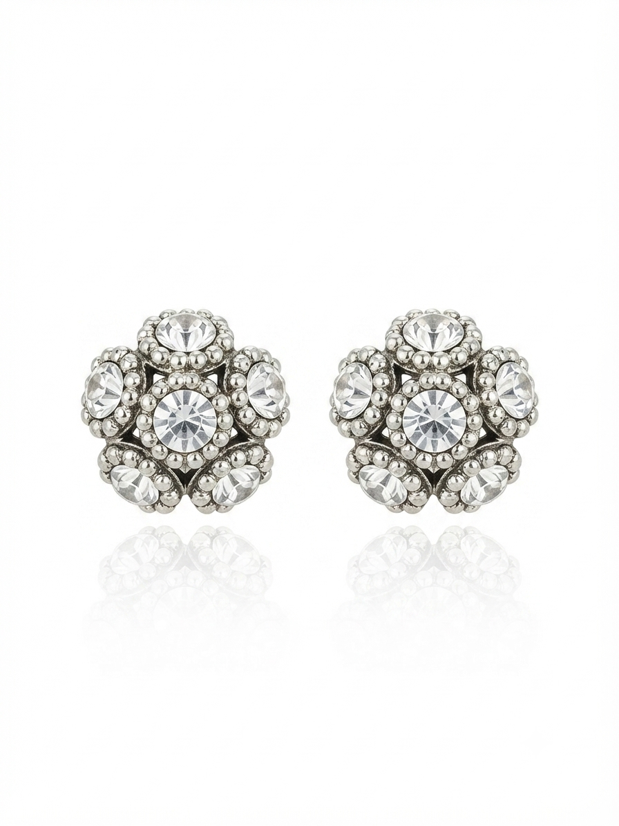 Earrings set with zircon stones