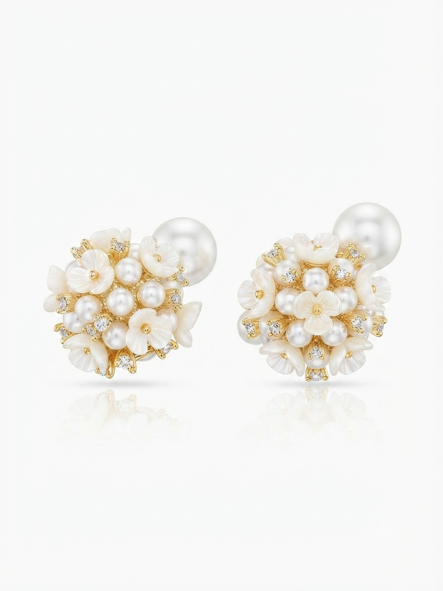 Rose-design earrings