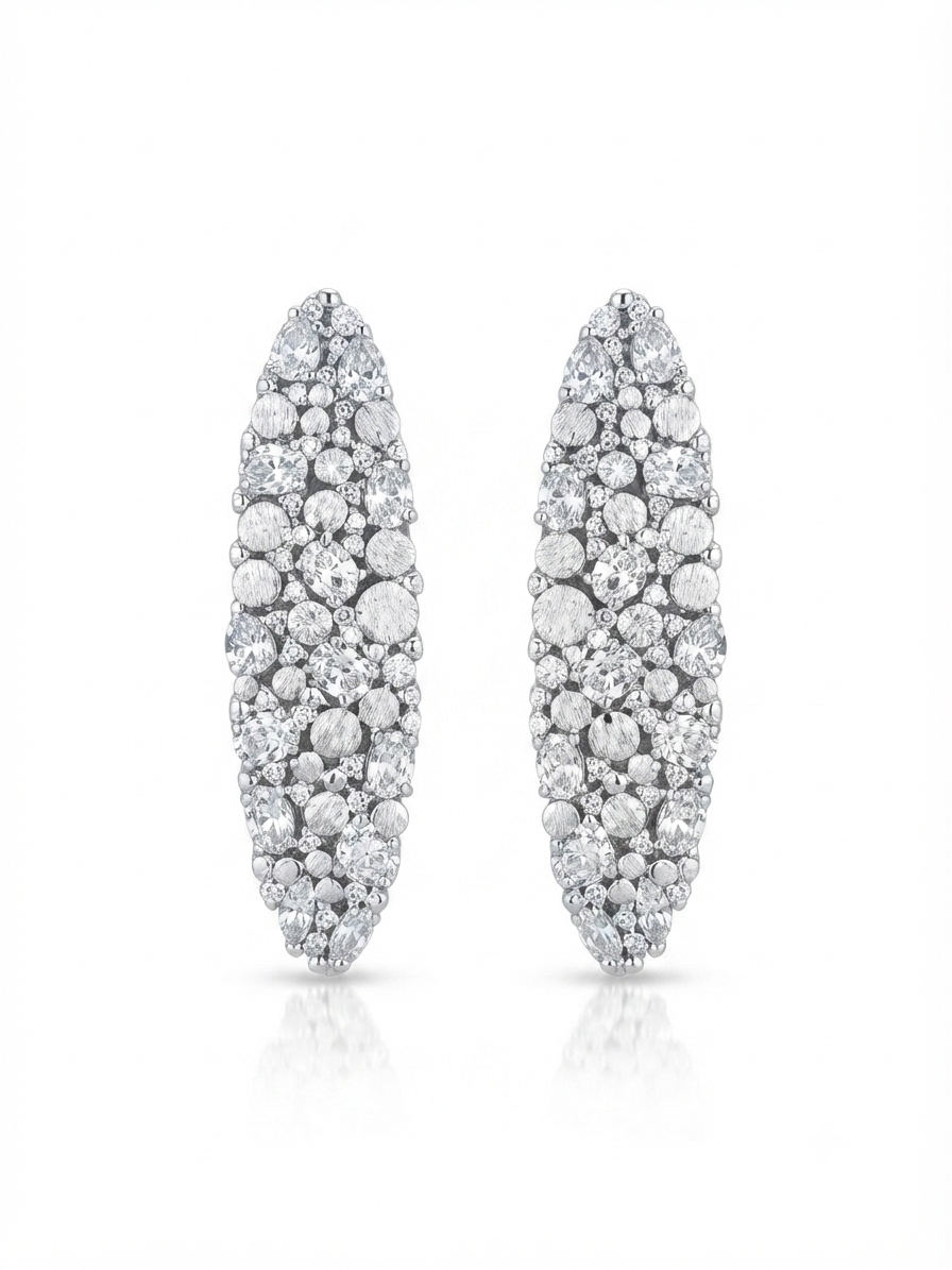 Silver-colored earrings
