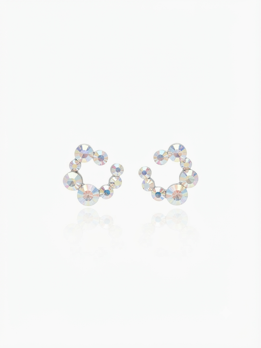 Earrings set with zircon stones