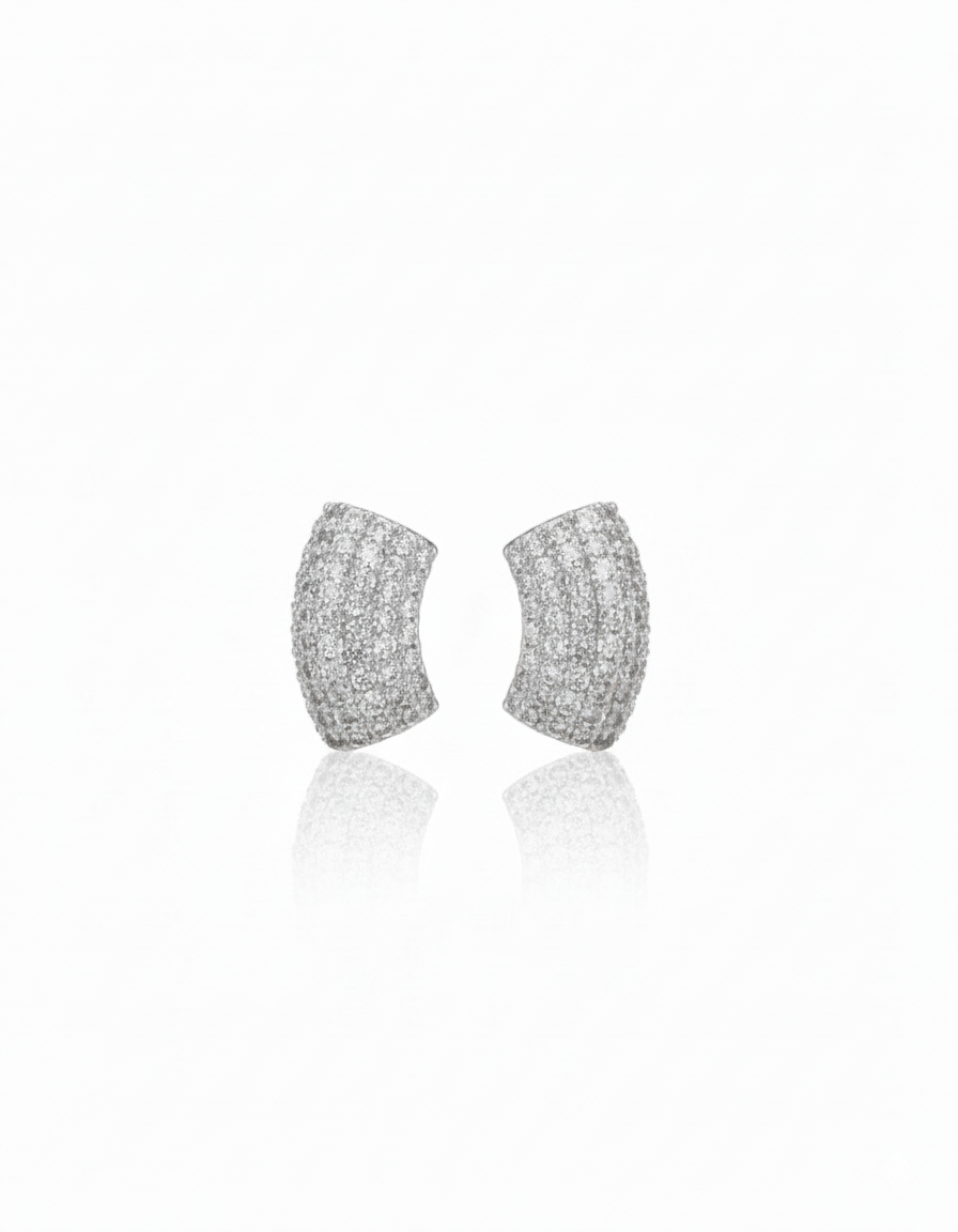 Earrings with zircon stones