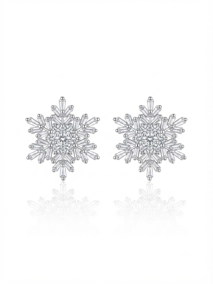 Earrings set with zircon stones