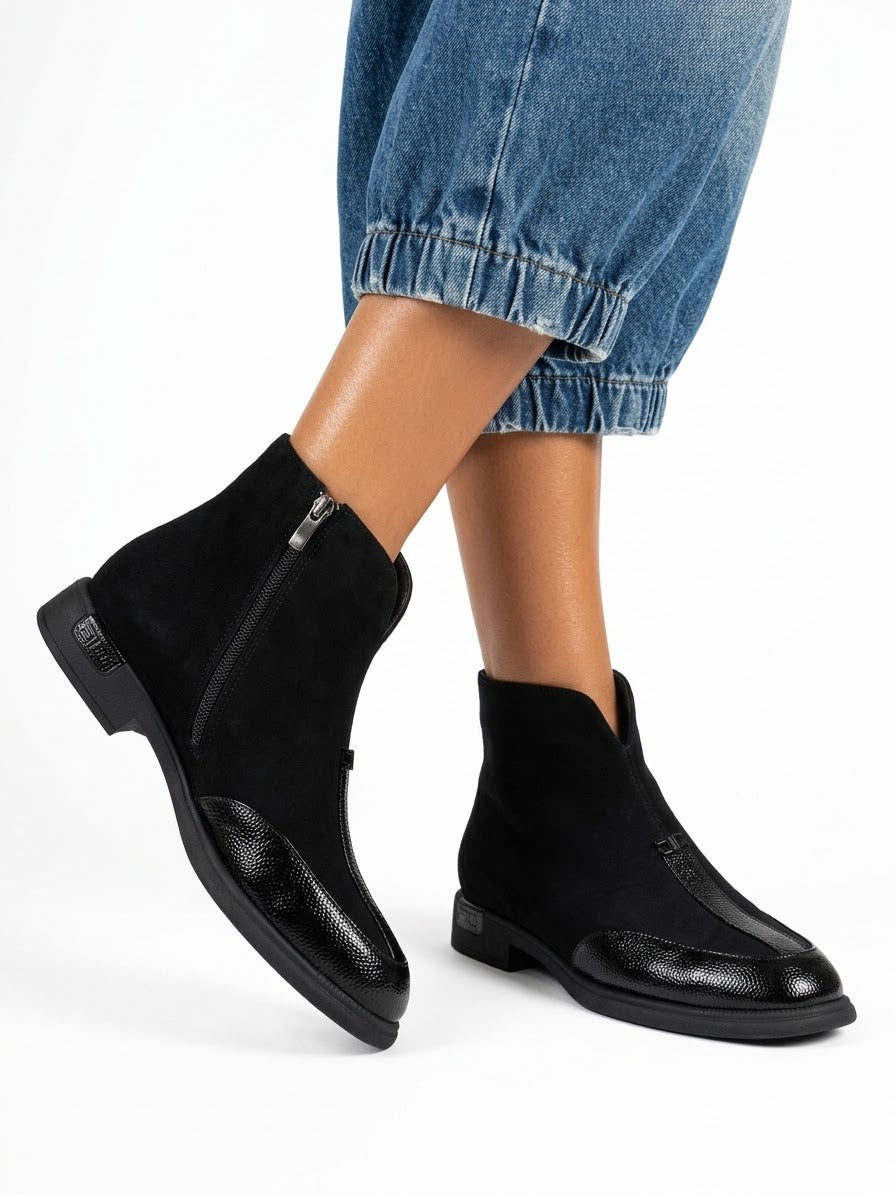 Women’s leather and suede boots