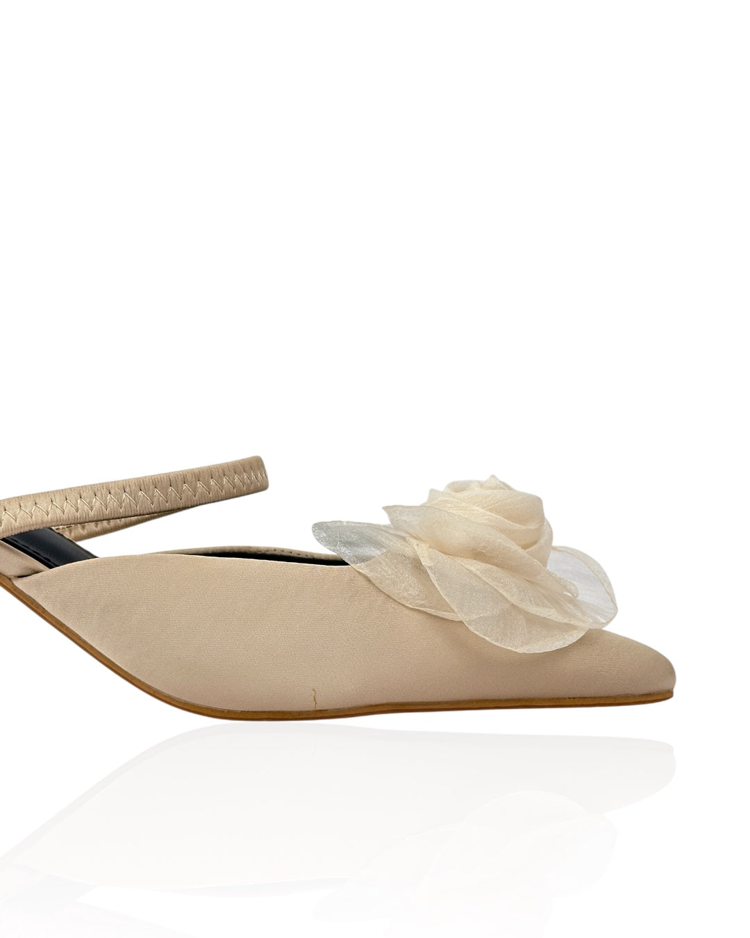 Satin Heels with a Rose on the Front