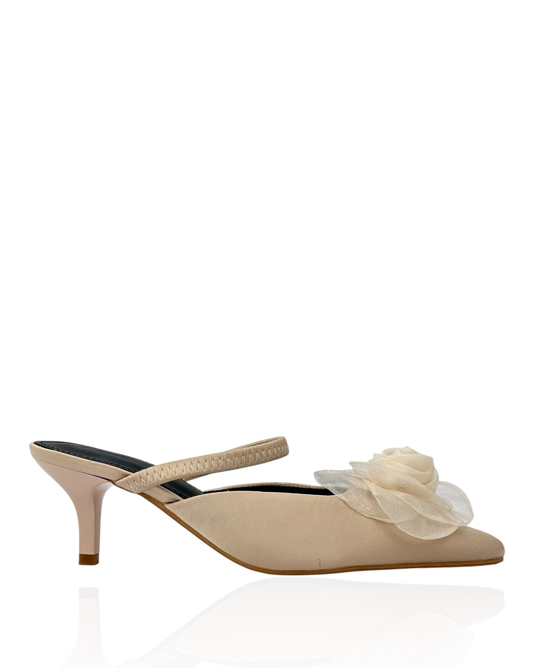 Satin Heels with a Rose on the Front