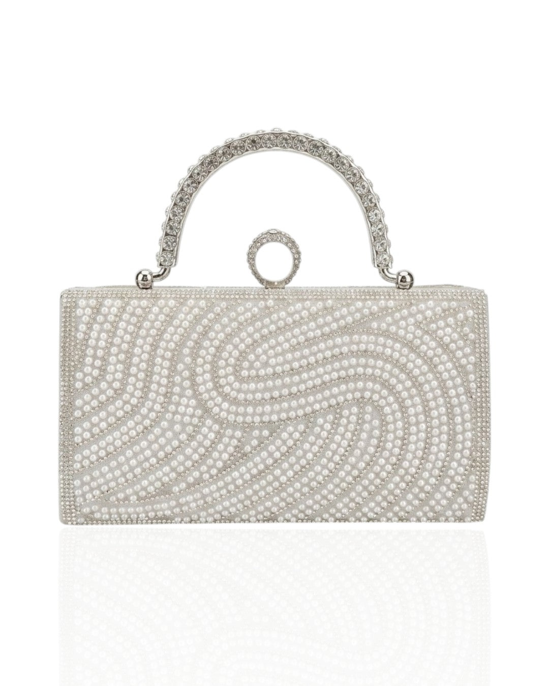 Wallet with pearls and crystals