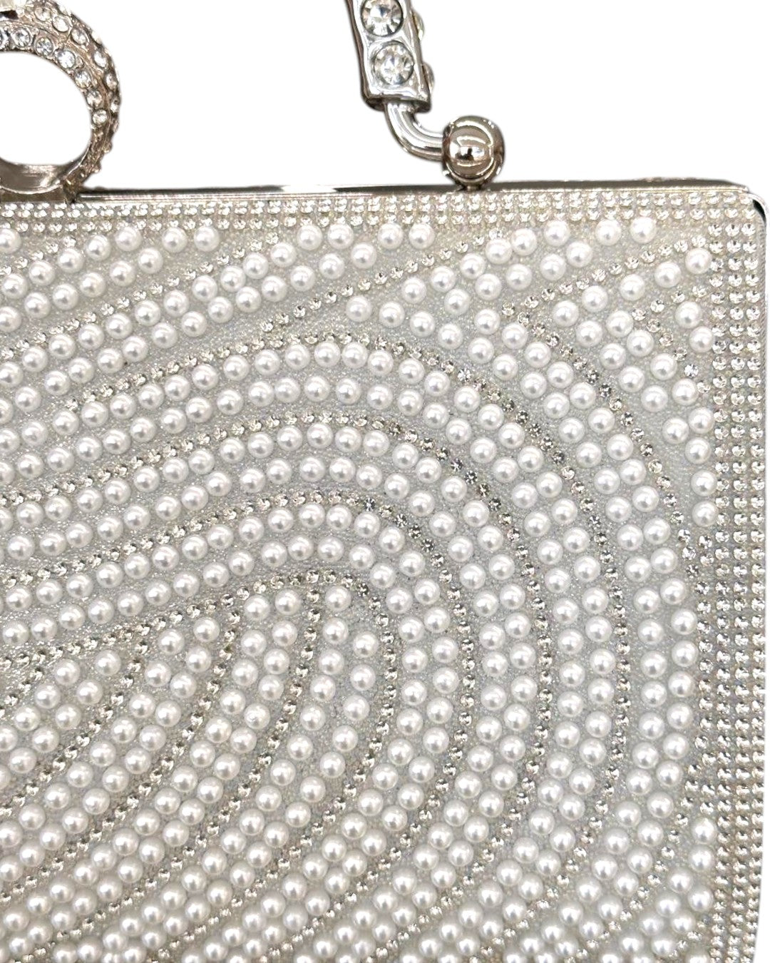 Wallet with pearls and crystals