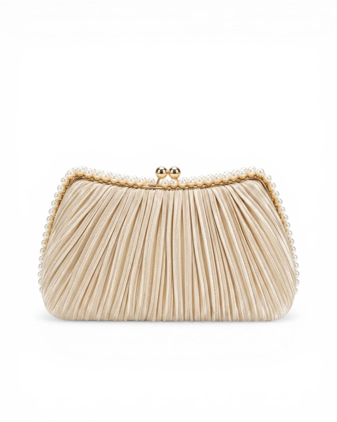 Satin wallet with pearl stones