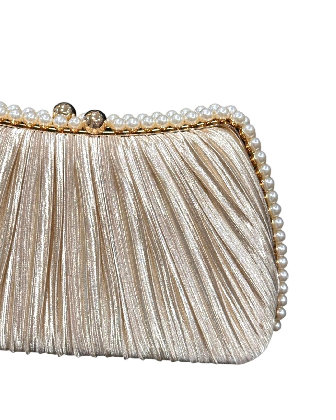 Satin wallet with pearl stones