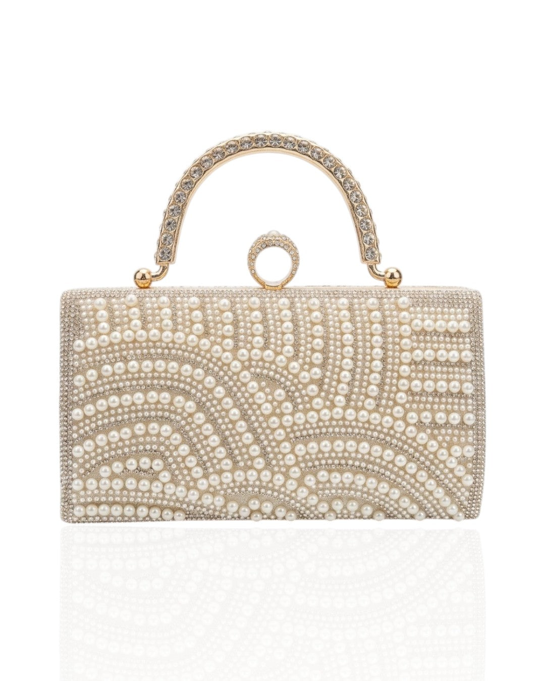 Wallet with pearls and crystals