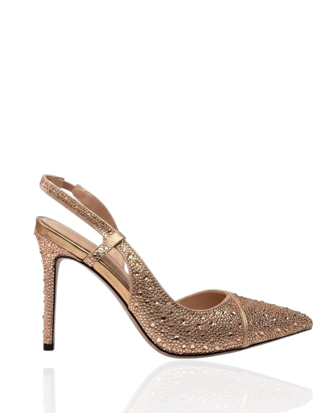 Heels embellished with rhinestones