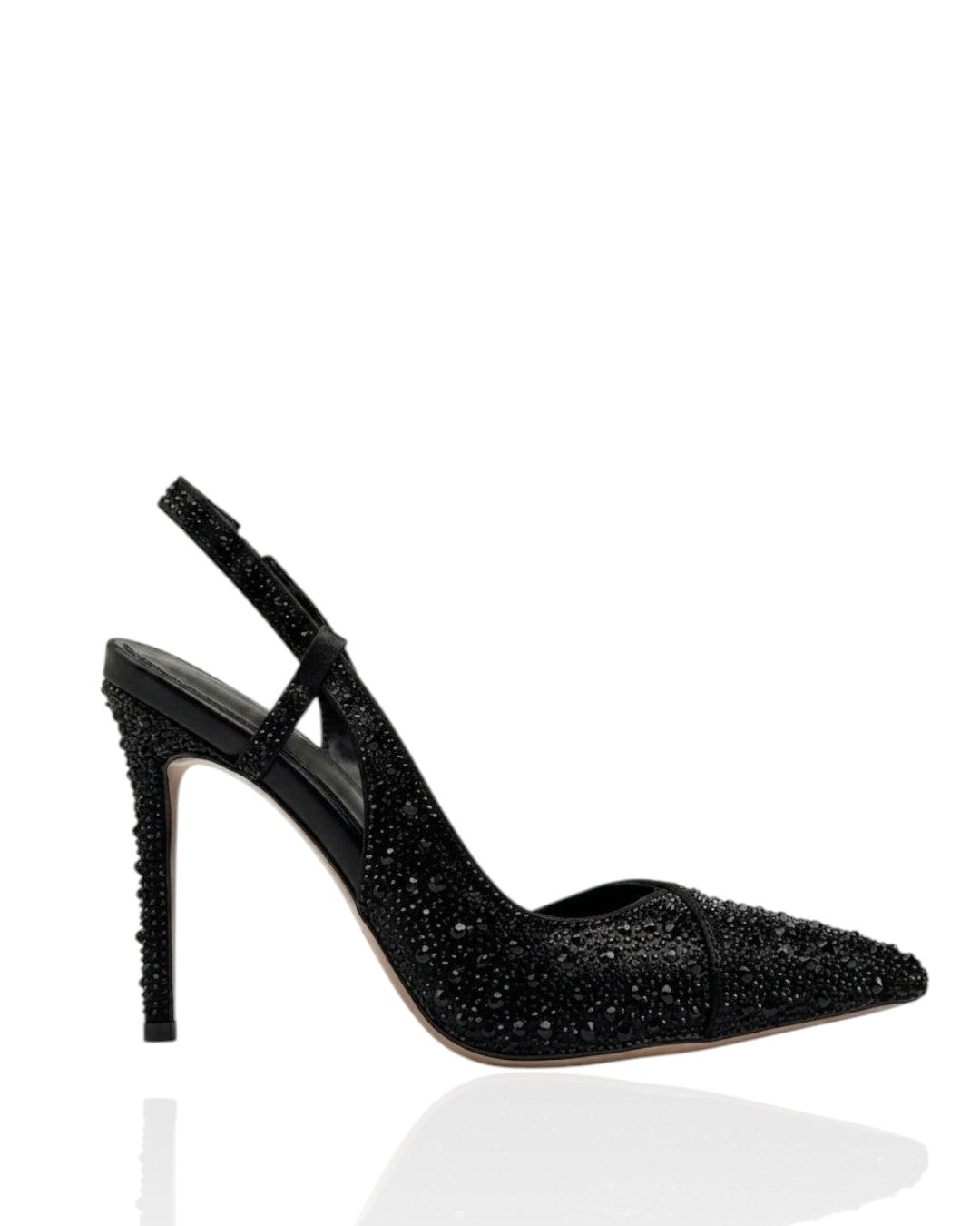 Heels embellished with rhinestones
