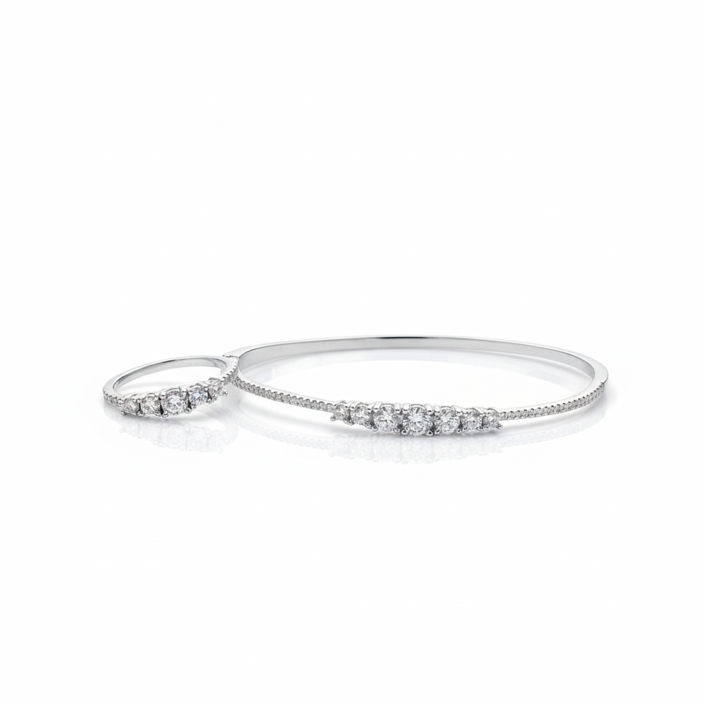 Zircon-studded set Silver 925