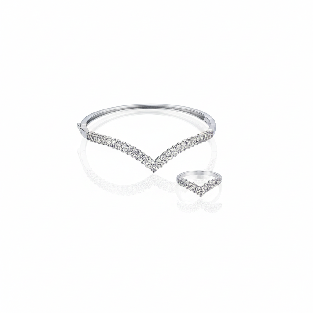 Zircon-studded set Silver 925