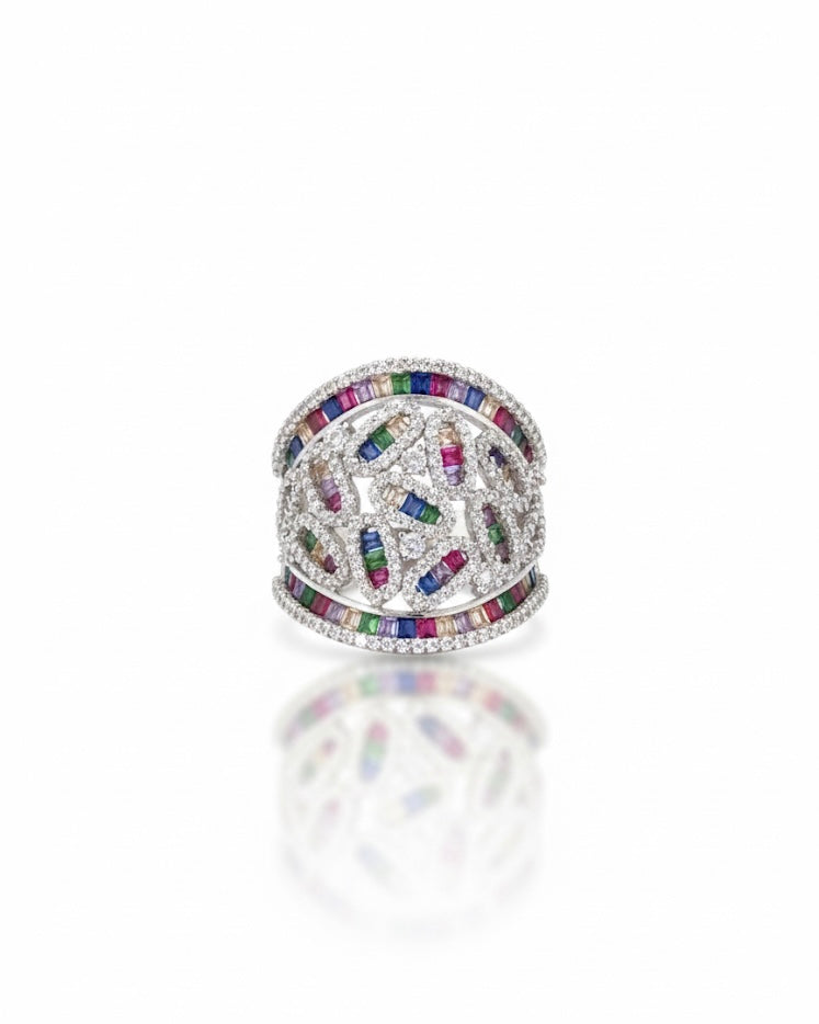 خاتم مرصع بأحجار الزركون