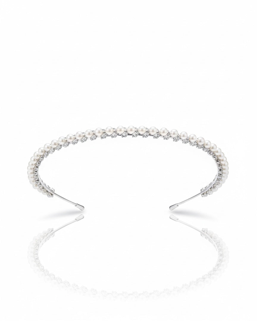 غطاء رأس من اللؤلؤ والزركون