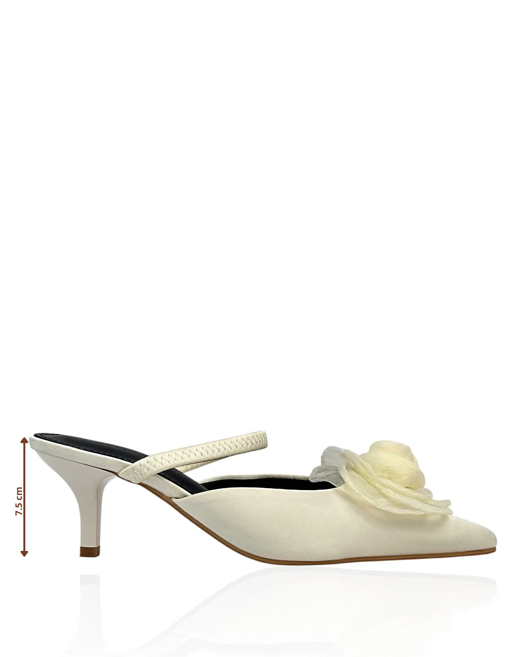 Satin Heels with a Rose on the Front