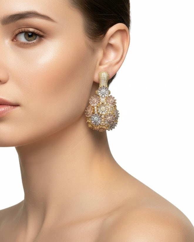 أقراط مرصعة بالزركون