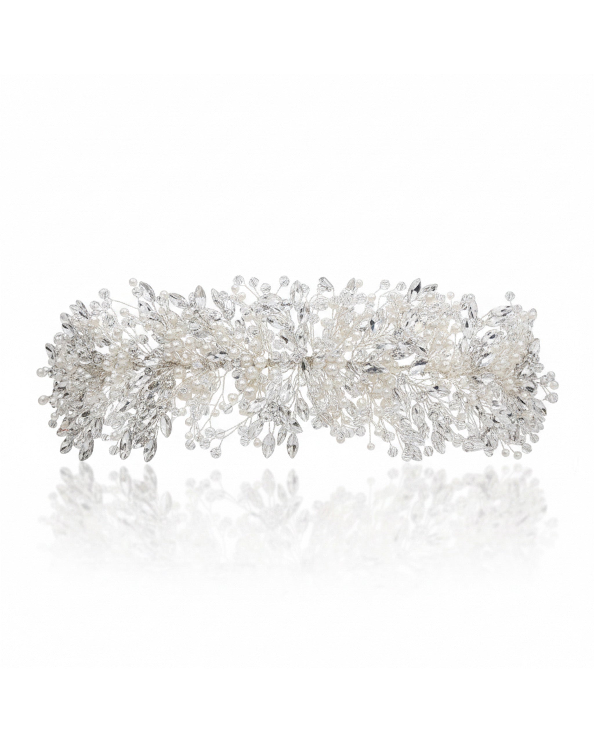 غطاء رأس مرصع بالزركون واللؤلؤ