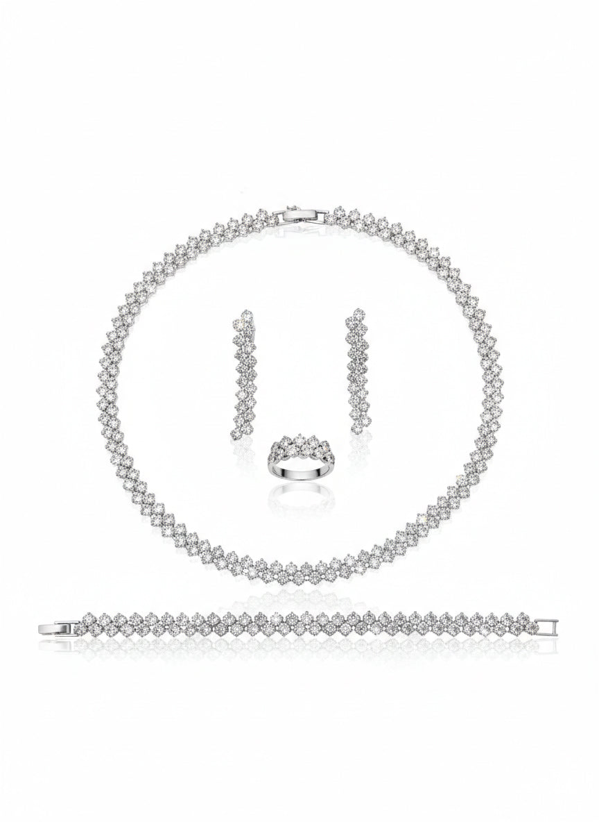 Set with silver zircon stones