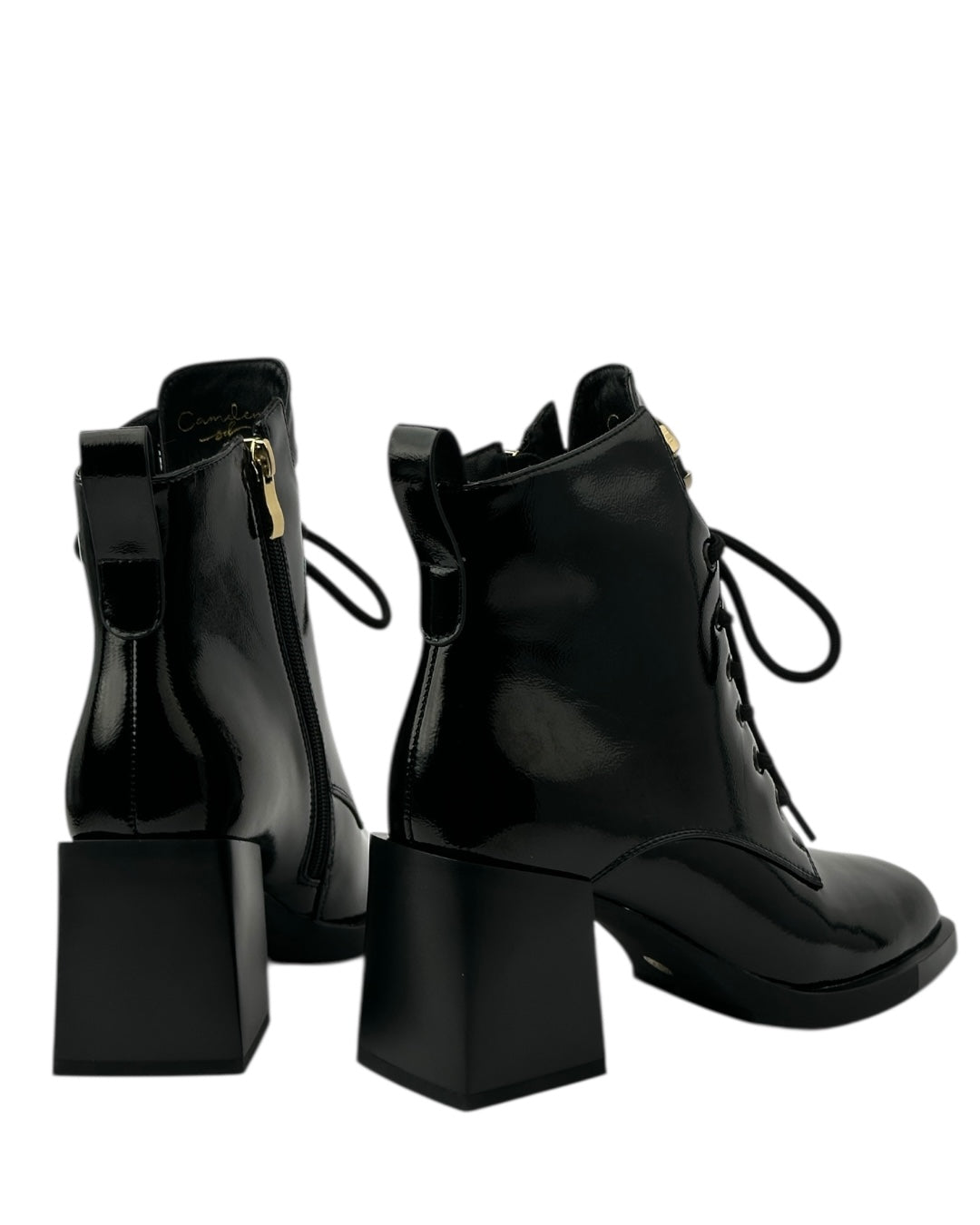 حذاء جلدي برباط ومقدمة مربعة