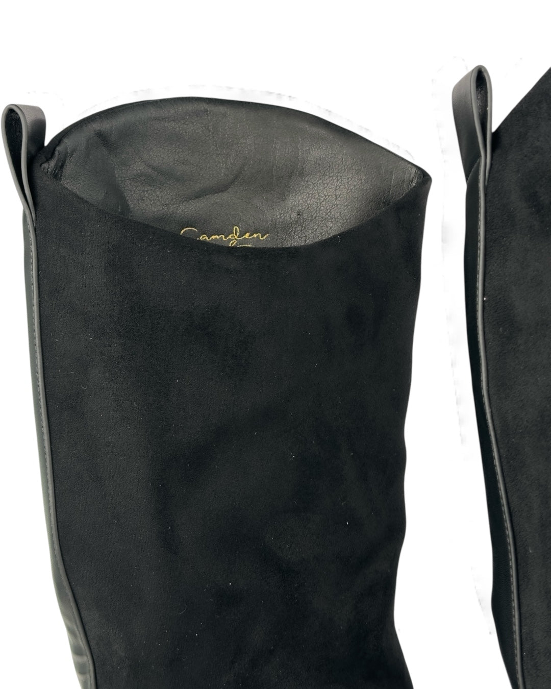 حذاء برقبة عالية - مزيج من الجلد والجلد المدبوغ