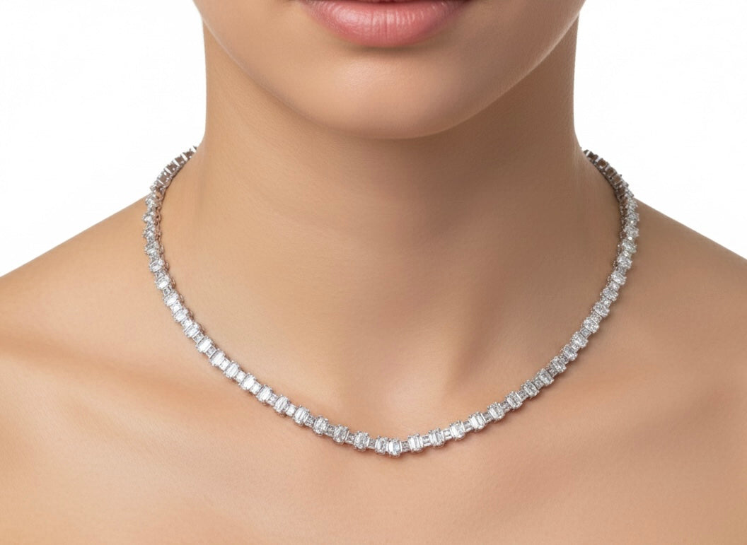 قلادة تنس مرصعة بأحجار الزركون