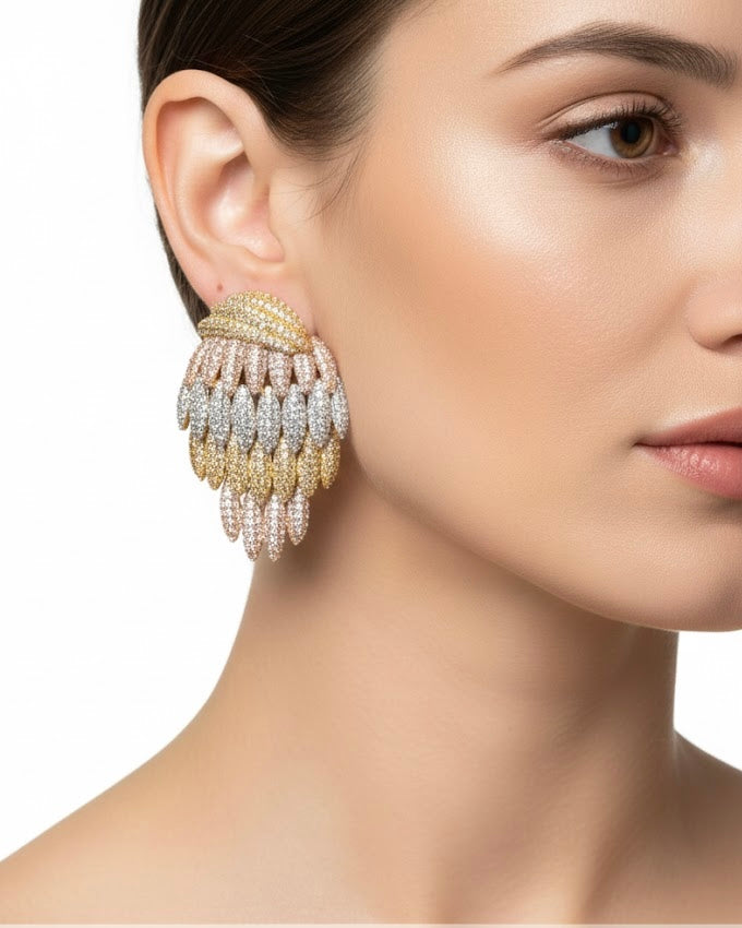 أقراط مرصعة بالزركون