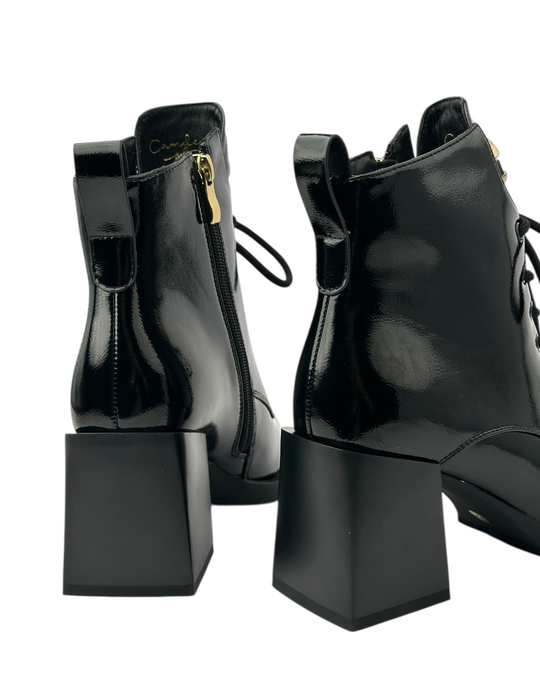 حذاء جلدي برباط ومقدمة مربعة