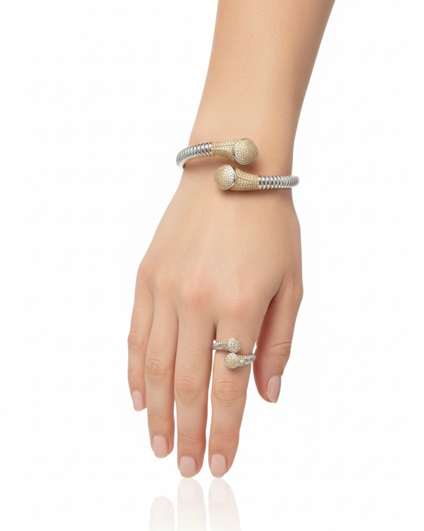 طقم من الذهب والفضة