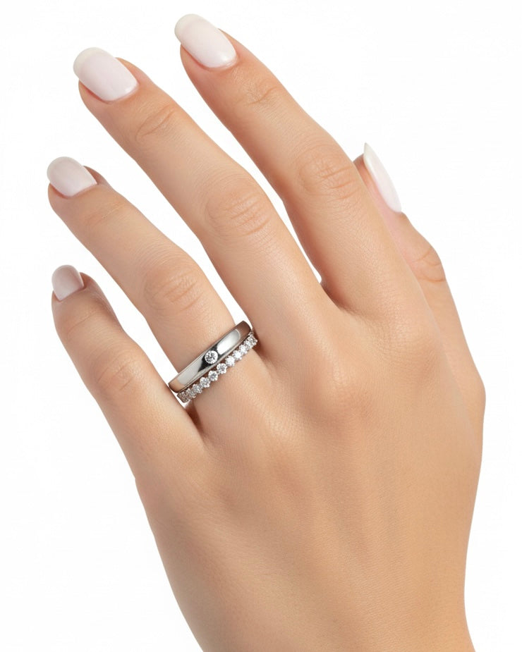 خاتم تونيز باللون الفضي