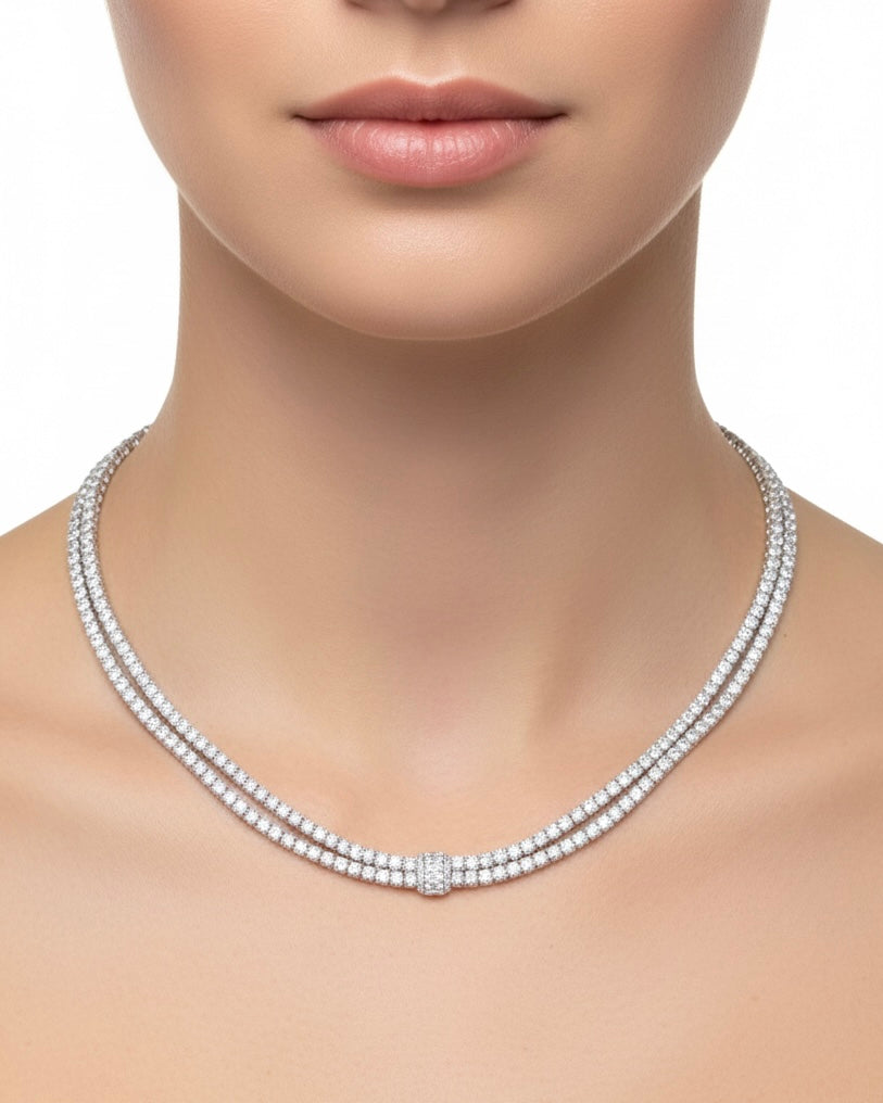 قلادة تنس مرصعة بأحجار الزركون