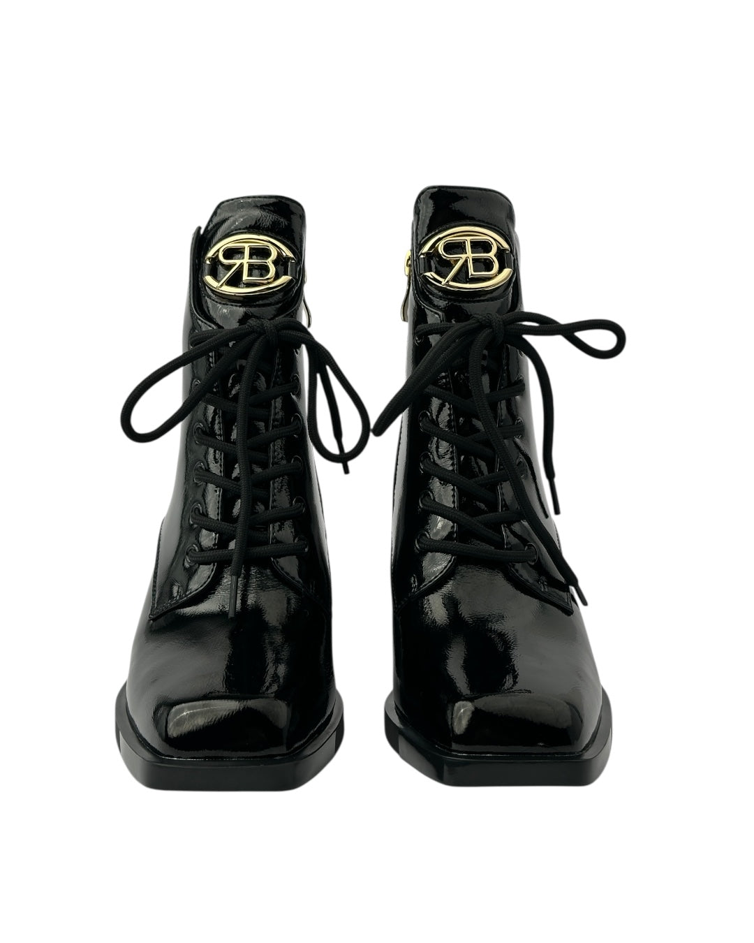 حذاء جلدي برباط ومقدمة مربعة