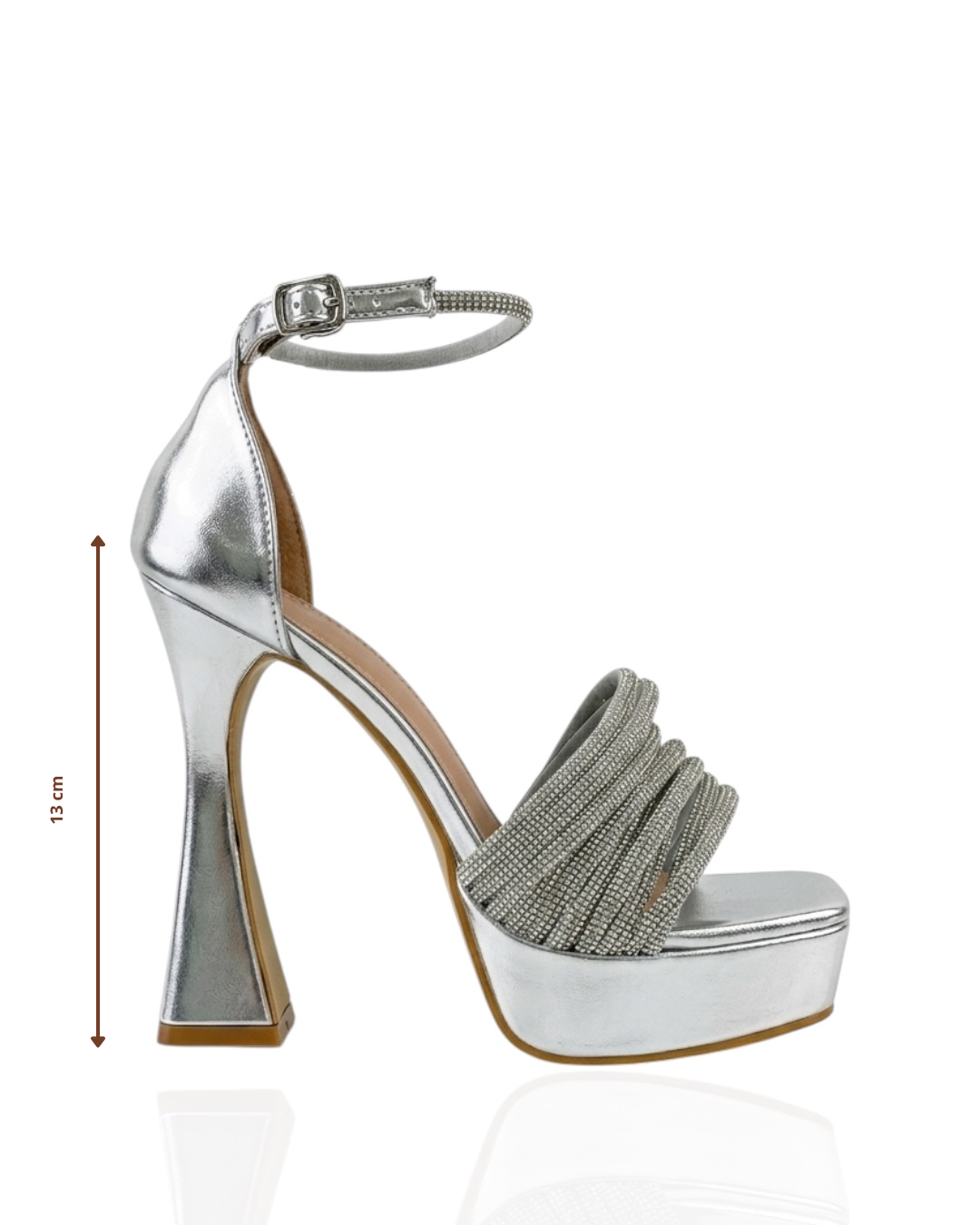 Bridal sandals with sparkling stones