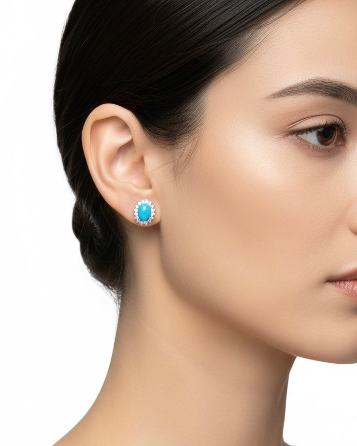 أقراط من حجر الفيروز