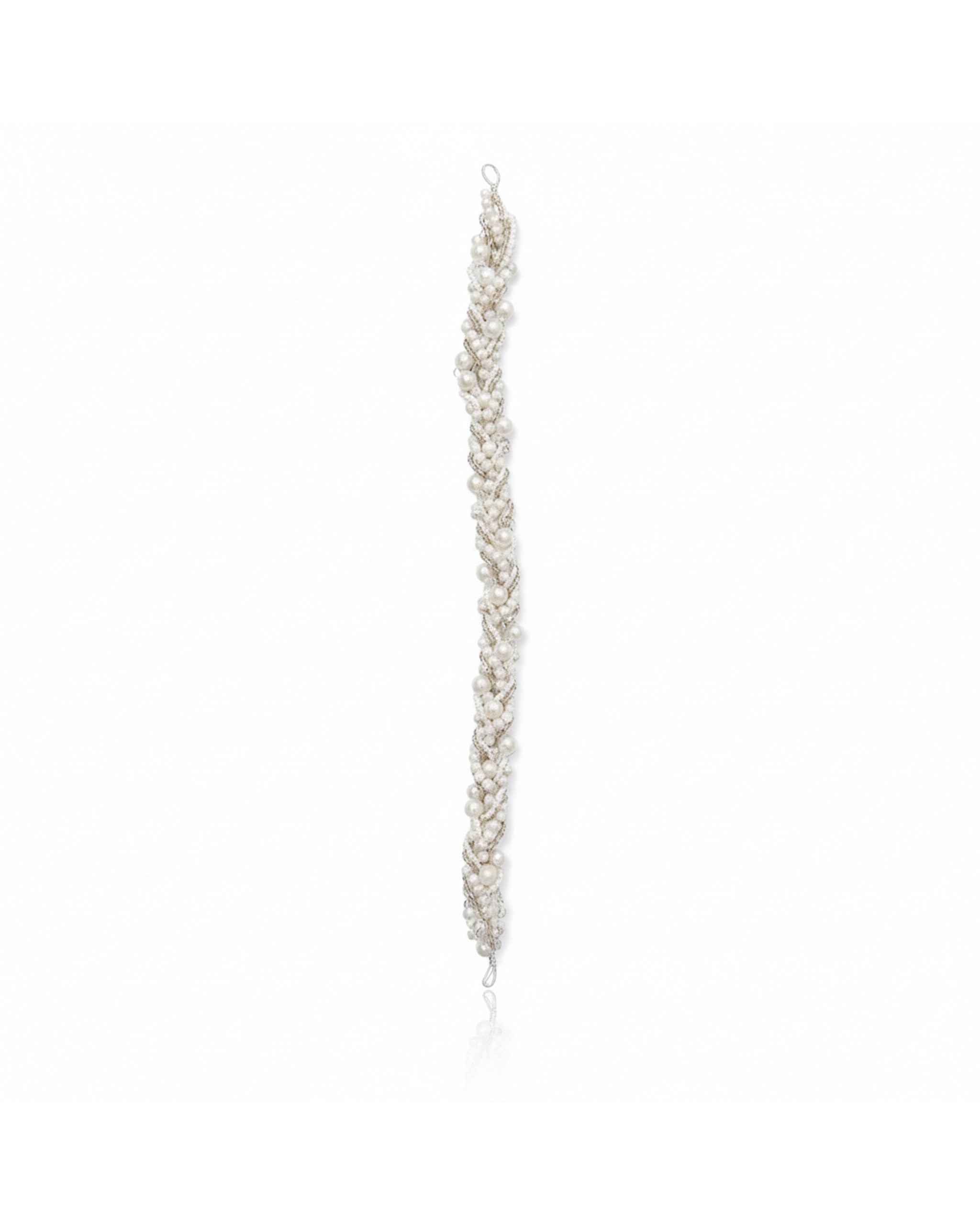 غطاء رأس مرصع بأحجار الزركون واللؤلؤ