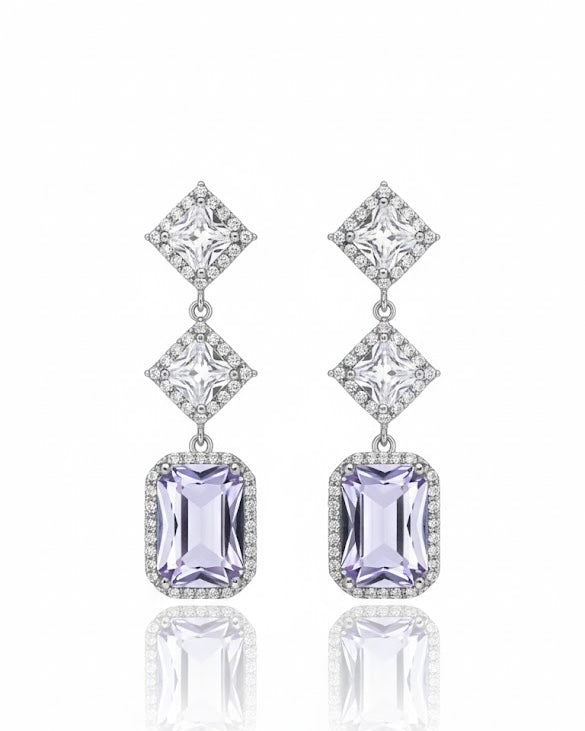 أقراط مرصعة بالزركون والكريستال