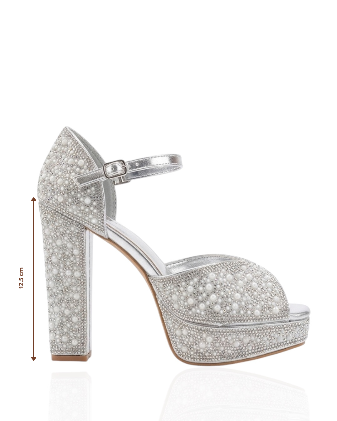 Bridal sandals embellished with sparkling stones